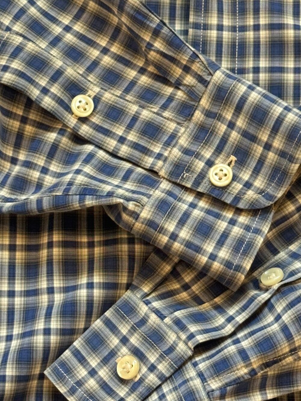 Ralph Lauren Blue Plaid Button Down Shirt Youth XL 18-20 Ivory Pony MenXS Unisex - Picture 7 of 13